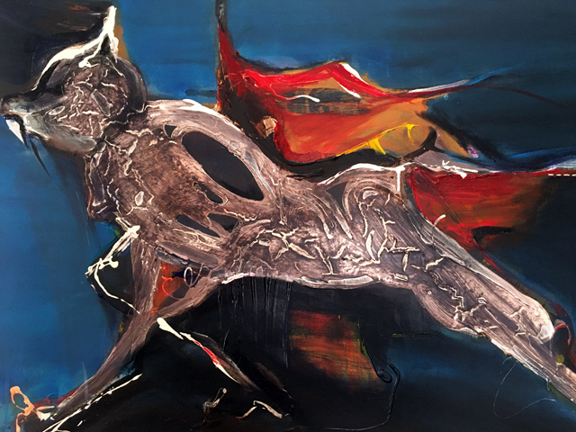 ZAMENA - Mythical creature_2020_40×30 in_Acrylic on canvas